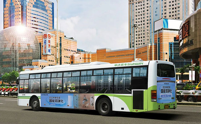日立空调上海公交车广告